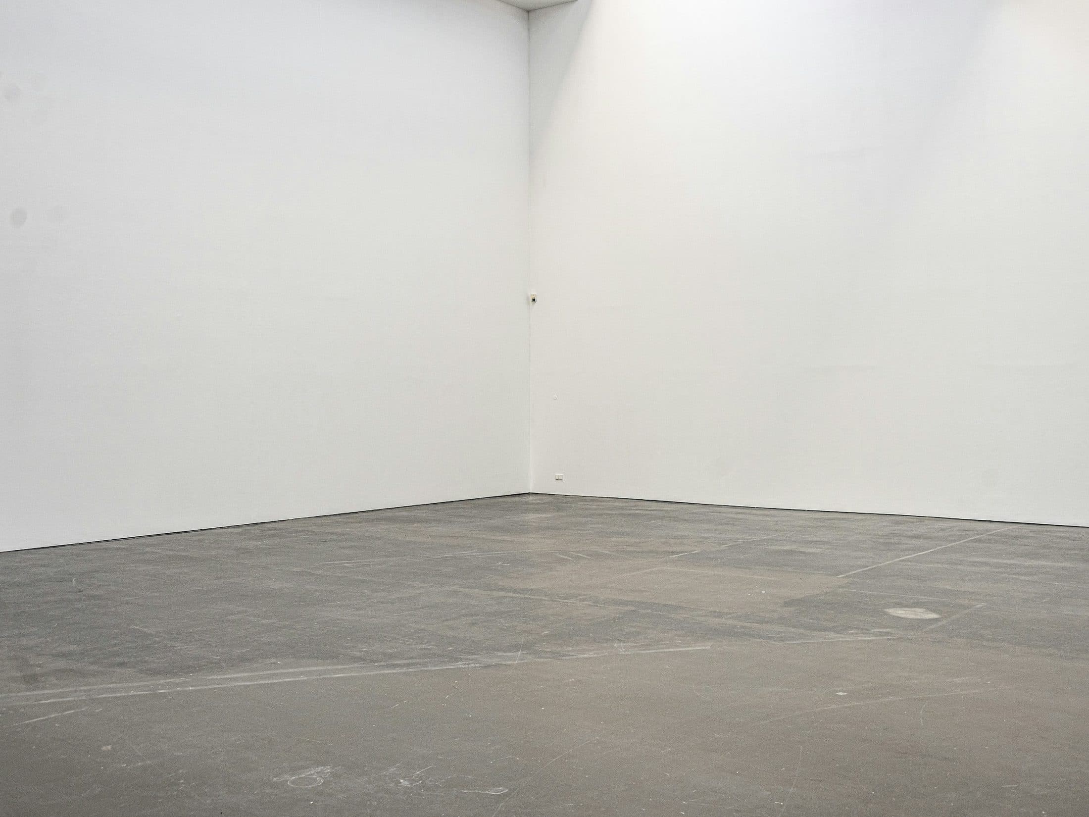 Newly delivered white room, bare walls and concrete floor